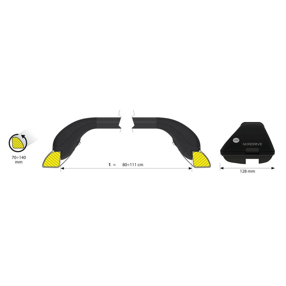 Strešný nosič Nordrive Snap Steel Snap pre EMC Wave 3 5p - railing (2022–)